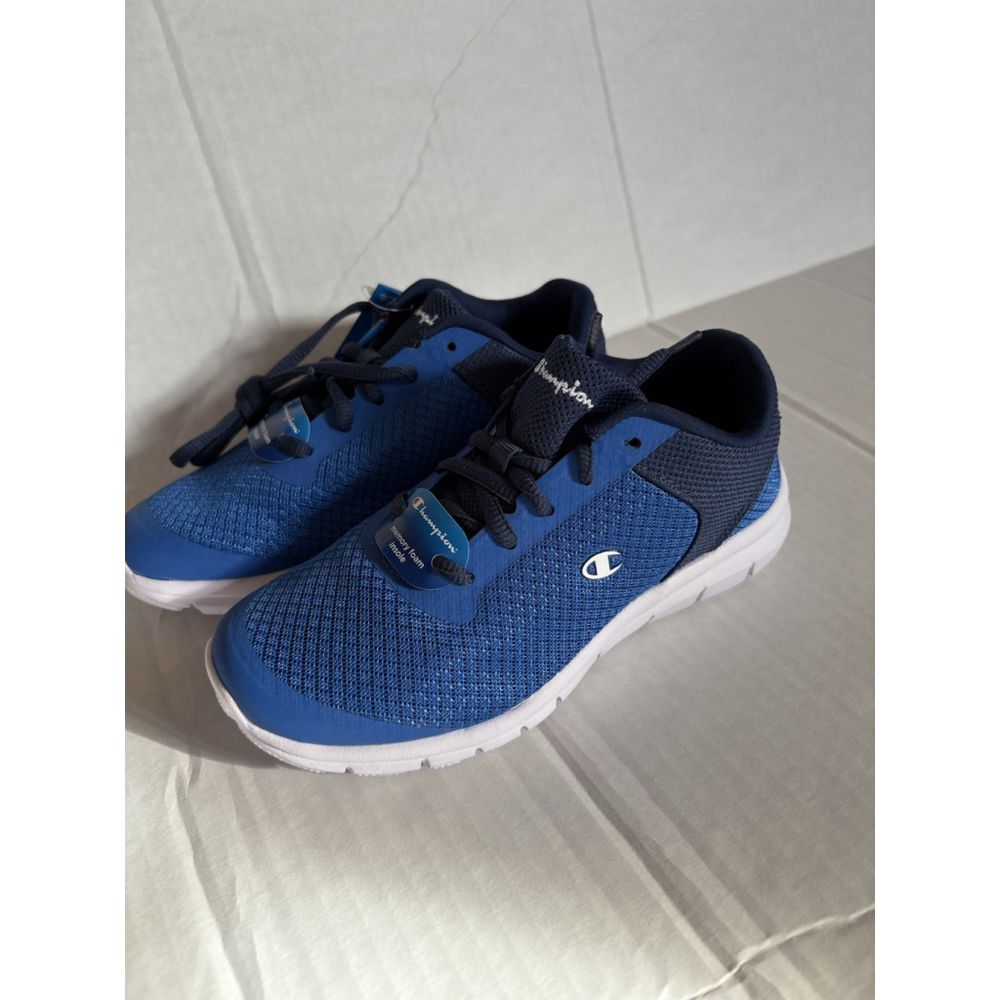 Champion Boy Gusto Sneakers Memory Foam Athletic Blue Mesh Lace up Size 2.5 NWT